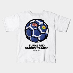 Turks and Caicos Islands Football Country Flag Kids T-Shirt